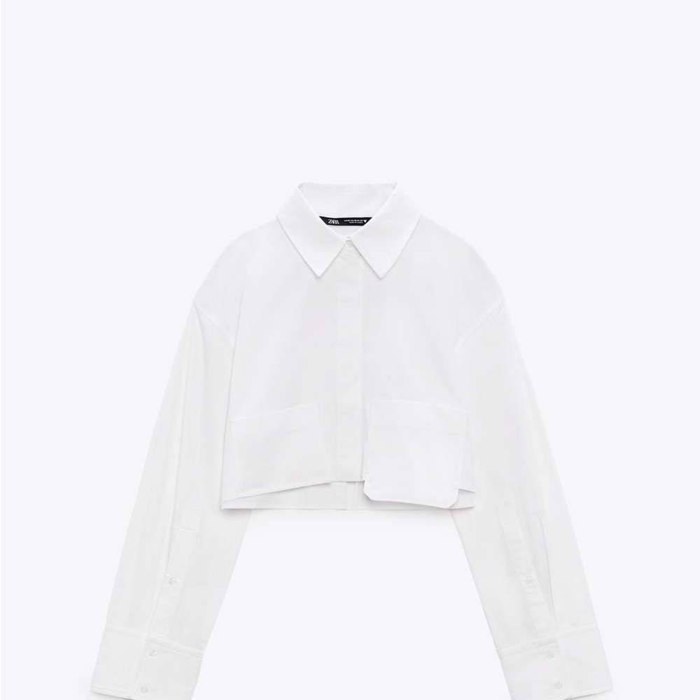 Zara Cropped Poplin Shirt